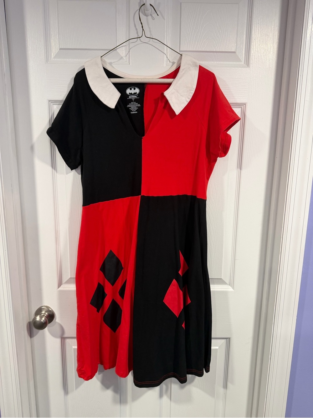Batman Harley Quinn Dress with White Collar